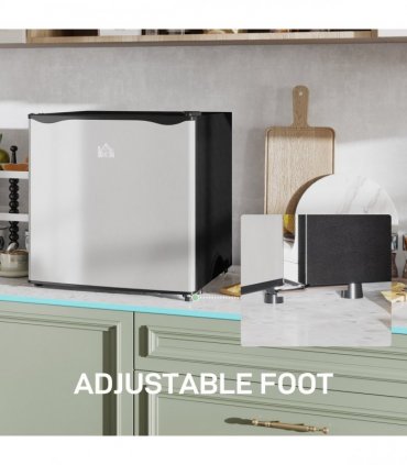 HOMCOM 46L Counter Top Fridge with Chiller Box Mini Fridge for Bedrooms Silver