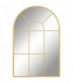 HOMCOM Modern Arched Window Wall Mirror for Bedroom, 91x60cm, Gold Tone