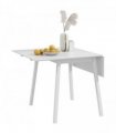 Extendable Kitchen Table for 2-4, Folding Drop Leaf Dining Table, White