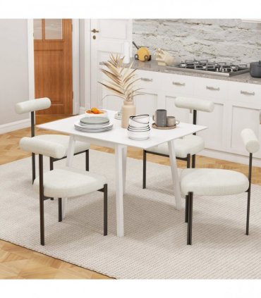 Extendable Kitchen Table for 2-4, Folding Drop Leaf Dining Table, White