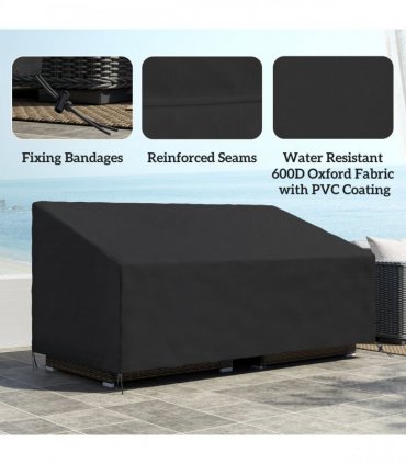 Outsunny 3 Seater Rain Cover Garden Sofa Chair Bench Protector 218x111x101cm