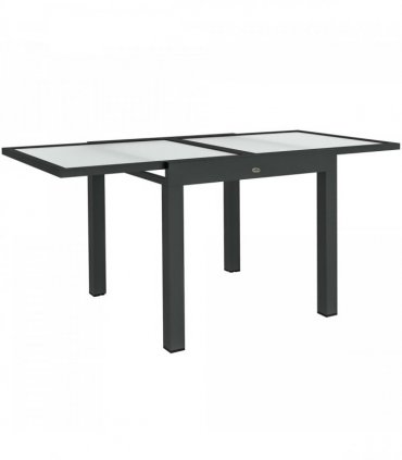 Outsunny Extendable Outdoor Dining Table Patio Table, Clear