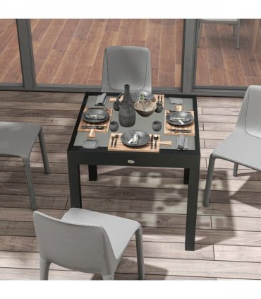 Outsunny Extendable Outdoor Dining Table Patio Table, Clear