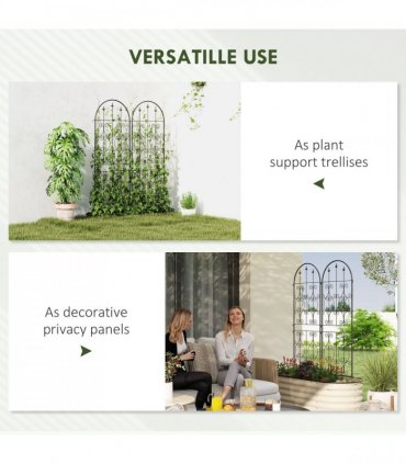 Outsunny Set of 2 Metal Garden Trellis, Outdoor Trellis Panels, 150 x 50 cm