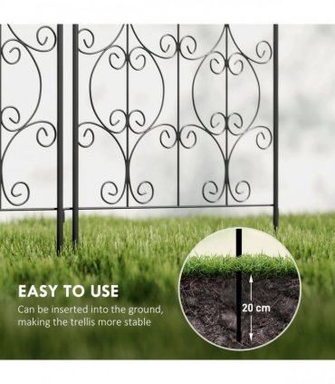 Outsunny Set of 2 Metal Garden Trellis, Outdoor Trellis Panels, 150 x 50 cm