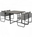Outsunny Rattan Dining Set, Rattan Cube Dining Sets w/ Space-saving Design