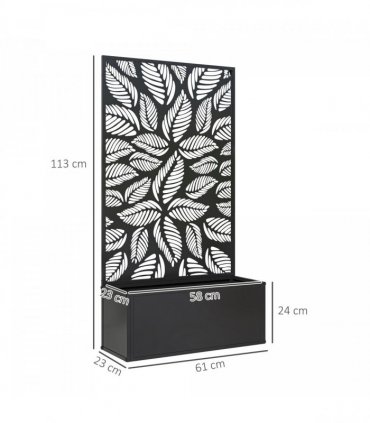 Outsunny Metal Raised Garden Bed with Trellis, Outdoor Elevated Planter Box