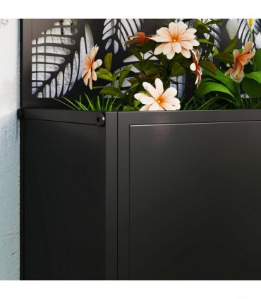 Outsunny Metal Raised Garden Bed with Trellis, Outdoor Elevated Planter Box