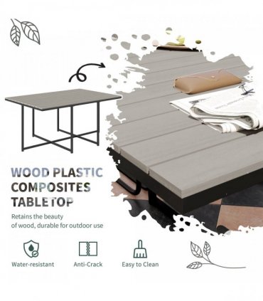 Outsunny Rattan Dining Set, Garden Table & Chair Sets w/ Space-saving Design