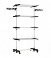 HOMCOM 4-Tier Large Clothes Airer Stainless Steel Clothes Drying Rack Black