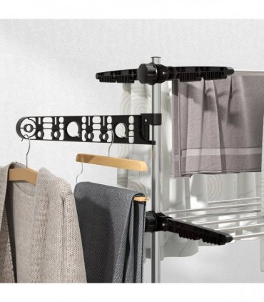 HOMCOM 4-Tier Large Clothes Airer Stainless Steel Clothes Drying Rack Black
