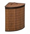 HOMCOM 55L Bamboo Corner Laundry Hamper Bamboo Laundry Basket Brown
