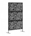 Stylish Black Bamboo Privacy Screen - Outdoor Steel Frame Divider