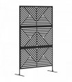 Outsunny Decorative Outdoor Divider Privacy Panel with Stand, Rhombus Black