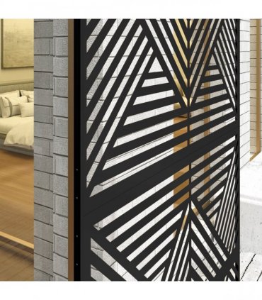 Outsunny Decorative Outdoor Divider Privacy Panel with Stand, Rhombus Black