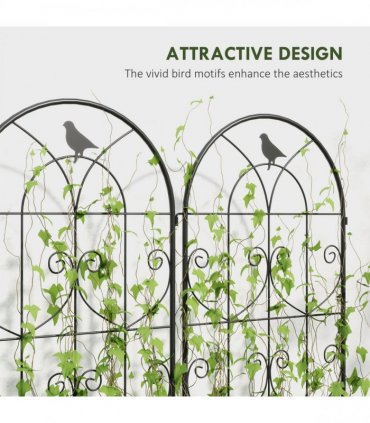 Outsunny Set of 2 Metal Garden Trellis, Outdoor Trellis Panels, 150 x 50cm