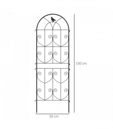 Outsunny Set of 2 Metal Garden Trellis, Outdoor Trellis Panels, 150 x 50cm