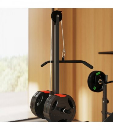 SPORTNOW Multi-Exercise Incline or Flat Weight Bench with Bench Press Rack