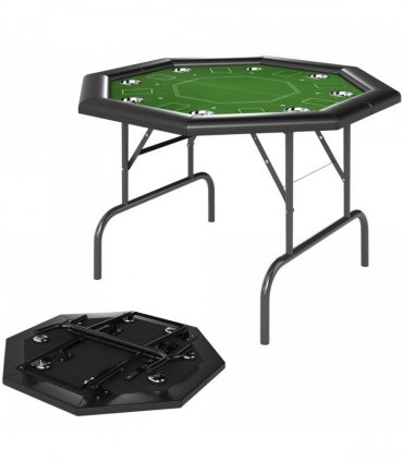 SPORTNOW 8 Player Foldable Poker Table with Cup Holders, Green