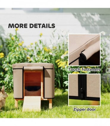 PawHut Rabbit Hutch Cover, Guinea Pig Hutch Cover for X-D2-0047, Brown