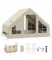 Outsunny Inflatable Camping Tent with Pump, 2-4 Person Glamping Tent