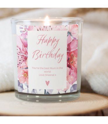Pink Happy Birthday Candle Gift Set | Birthday Gift Box For Her | Personalised Birthday Gift | Birthday Gift Hamper | Sisters Birthday Gift
