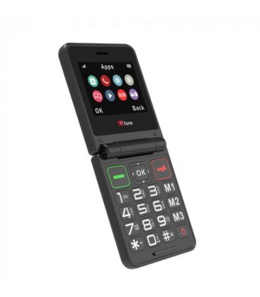 TTfone TT660 Flip Mobile Phone for Seniors - Folding Design, Big Buttons, Emergency Assistance, Long Battery Life with Mains Charger and Vodafone Sim Card