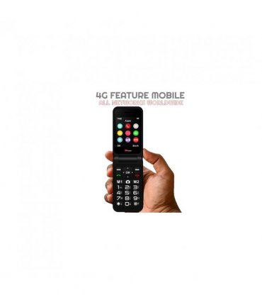 TTfone TT760 4G USB-C Mobile Phone for the Elderly, Simple and easy to use flip folding cell cheap and easy to use - Red with Dock Charger and GiffGaff Sim Card