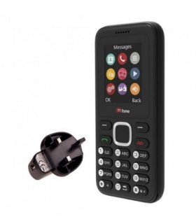 TTfone TT150 Unlocked Basic Mobile Phone UK Sim Free, Long Battery Life, Dual Sim with camera and games, easy to use, durable and light weight pay as you go - Black with Mains Charger and EE Sim Card