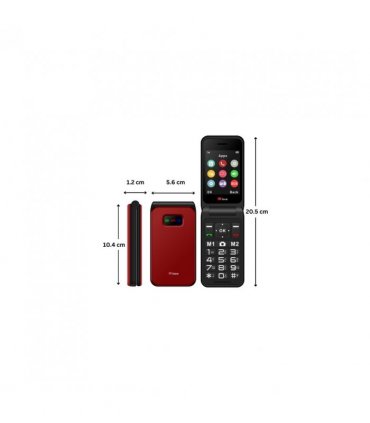 TTfone TT760 4G USB-C Mobile Phone for the Elderly, Simple and easy to use flip folding cell cheap and easy to use - Red with USB Cable