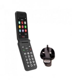 TTfone TT760 4G USB-C Mobile Phone for the Elderly, Simple and easy to use flip folding cell cheap and easy to use - Black with Mains Charger and EE Sim Card