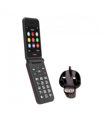 TTfone TT760 4G USB-C Mobile Phone for the Elderly, Simple and easy to use flip folding cell cheap and easy to use - Red with Mains Charger and O2 Sim Card