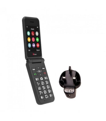 TTfone TT760 4G USB-C Mobile Phone for The Elderly, Simple And Easy to Use Flip Folding Cell Cheap And Easy to Use - Black with Mains Charger And O2 Sim Card