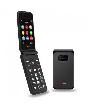 TTfone TT760 4G USB-C Mobile Phone for the Elderly, Simple and easy to use flip folding cell cheap and easy to use - Black with USB Cable GiffGaff Pay as you go
