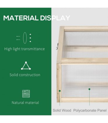 Wooden Cold Frame Greenhouse Garden Portable Raised Planter