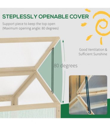 Wooden Cold Frame Greenhouse Garden Portable Raised Planter