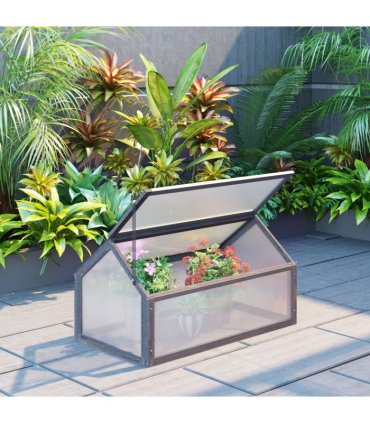 Wooden Cold Frame Greenhouse Garden Portable Raised Planter