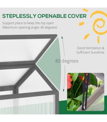 Wooden Cold Frame Greenhouse Garden Portable Raised Planter