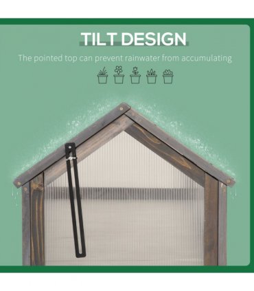 Wooden Cold Frame Greenhouse Garden Portable Raised Planter