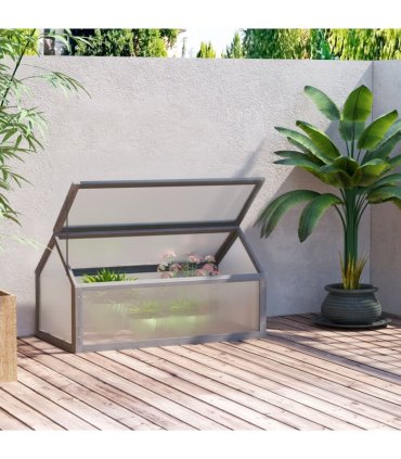 Wooden Cold Frame Greenhouse Garden Portable Raised Planter