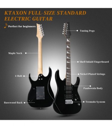 170 Model With 20W Electric Guitar Pickup Hsh Pickup Guitar Stereo Bag Harness  Picks Rocker Connector  Wrench Tool Black