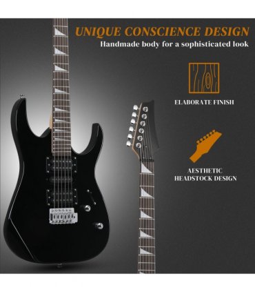 170 Model With 20W Electric Guitar Pickup Hsh Pickup Guitar Stereo Bag Harness  Picks Rocker Connector  Wrench Tool Black