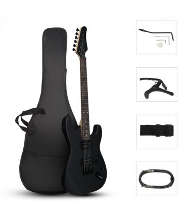 GST 39in Electric Guitar H-H Pickups Black suit for Heavier  Rock