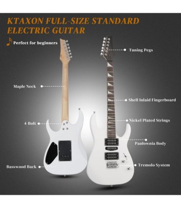 170 Model With 20W Electric Guitar Pickup Hsh Pickup Guitar  Stereo Bag Harness Picks Rocker Connector  Wrench Tool White
