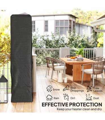 Outsunny Heavy Duty Gas Pyramid Outdoor Patio Heater Cover, Black
