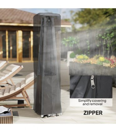 Outsunny Heavy Duty Gas Pyramid Outdoor Patio Heater Cover, Black