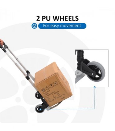HOMCOM Heavy Duty Aluminium Foldable Hand Truck Trolley, 70KG Load Capacity
