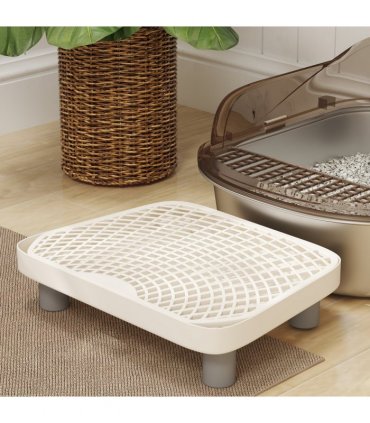 PawHut Stainless Steel Litter Box, Cat Litter Tray w/ Lid, Pedal, Scoop