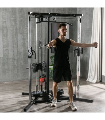 SPORTNOW Home Gym Machine, 15-Position Adjustable Training Workout Station