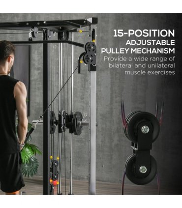 SPORTNOW Home Gym Machine, 15-Position Adjustable Training Workout Station
